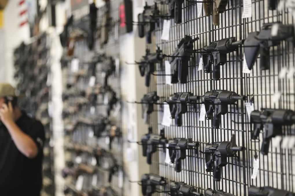 Firearms on sale in a gun shop in Las Vegas. The US has seen 28,000 gun deaths so far this year. Photo: Xinhua