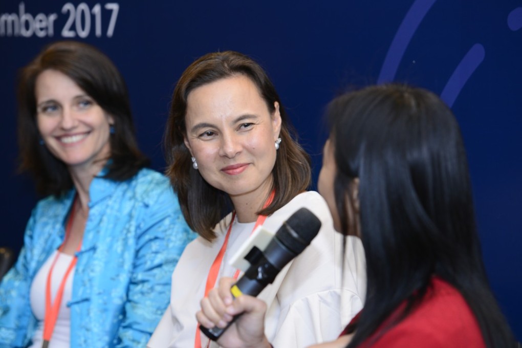 Joanna Hotung (centre) highlighted the importance of building children's confidence as they embark on the journey of learning English. Photo: SCMP