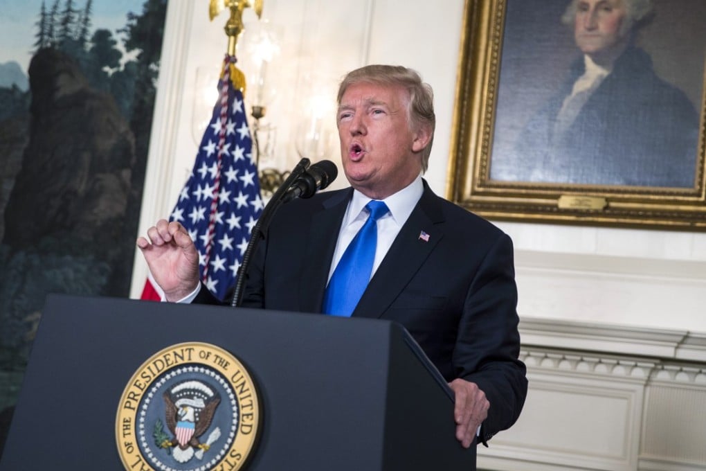 US President Donald Trump delivers a statement on Iran at the White House calling Iran a "fanatical regime" that's determined to spread terrorism and aggression around the world. Photo: Bloomberg
