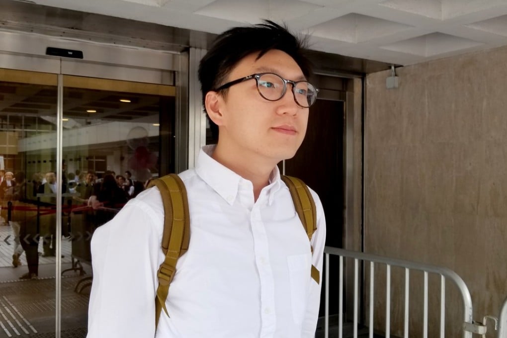 Hong Kong Indigenous spokesman Edward Leung Tin-kei appears at the High Court in Admiralty on Saturday. Photo: Chris Lau