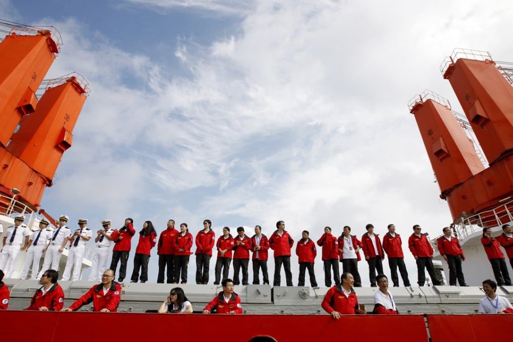 China’s research icebreaker Xue Long, or Snow Dragon, arrives back in Shanghai on Tuesday. Photo: Xinhua