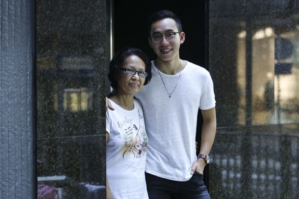 Filmmaker Justin Cheung (right) and his long-term helper Teresita Lauang in Central. Photo: Jonathan Wong