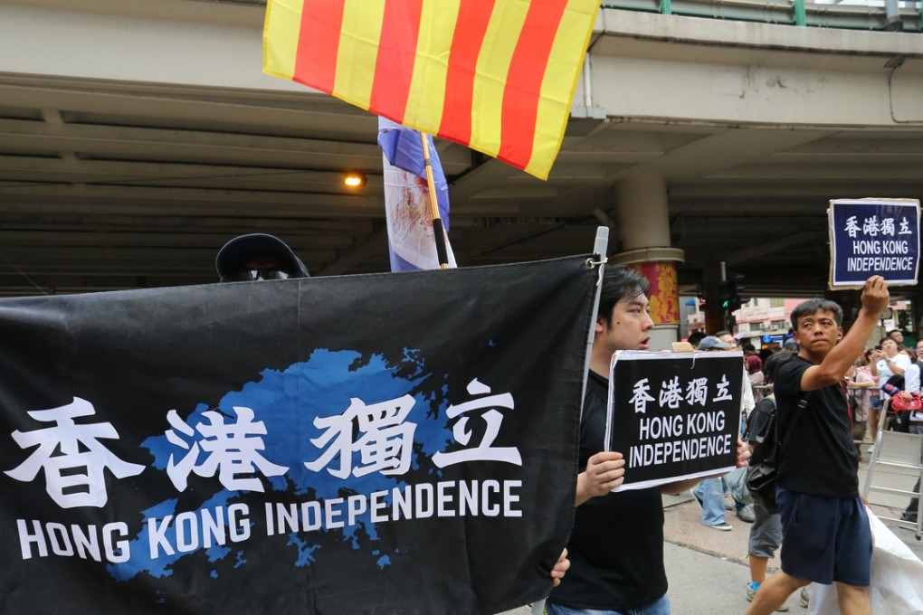 Independence activists in Hong Kong on October 1. Picture: SCMP