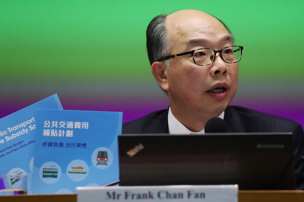 The Secretary for Transport and Housing, Frank Chan Fan attends a press conference on Chief Executive's 2017 Policy Address at Central Government Offices in Tamar. Photo: K. Y. Cheng