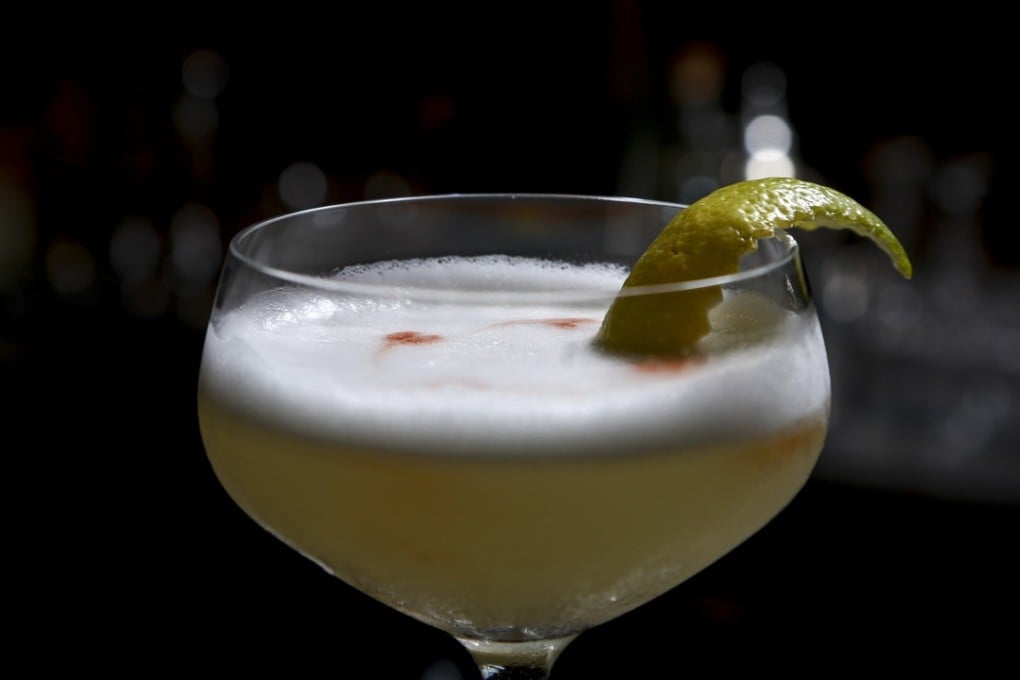 Pisco sour mixed by Antonio Lai at Quinary, on Hollywood Road. Pictures: James Wendlinger