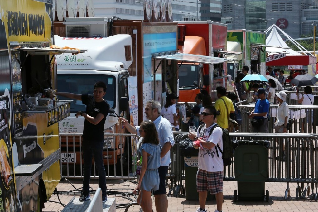Food trucks at the Hong Kong Dragon Boat Carnival on the Central harbourfront in June. Photo: Jonathan Wong