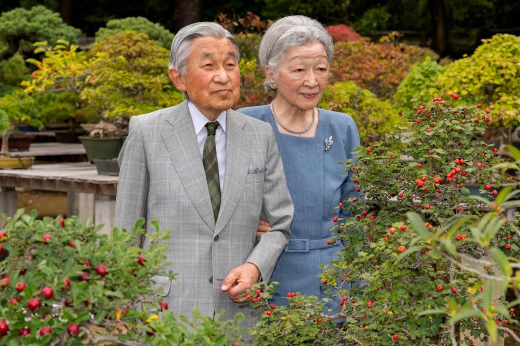 Japan’s Emperor Akihito and Empress Michiko pose for a photo at the Imperial Palace in Tokyo. Photo: AFP