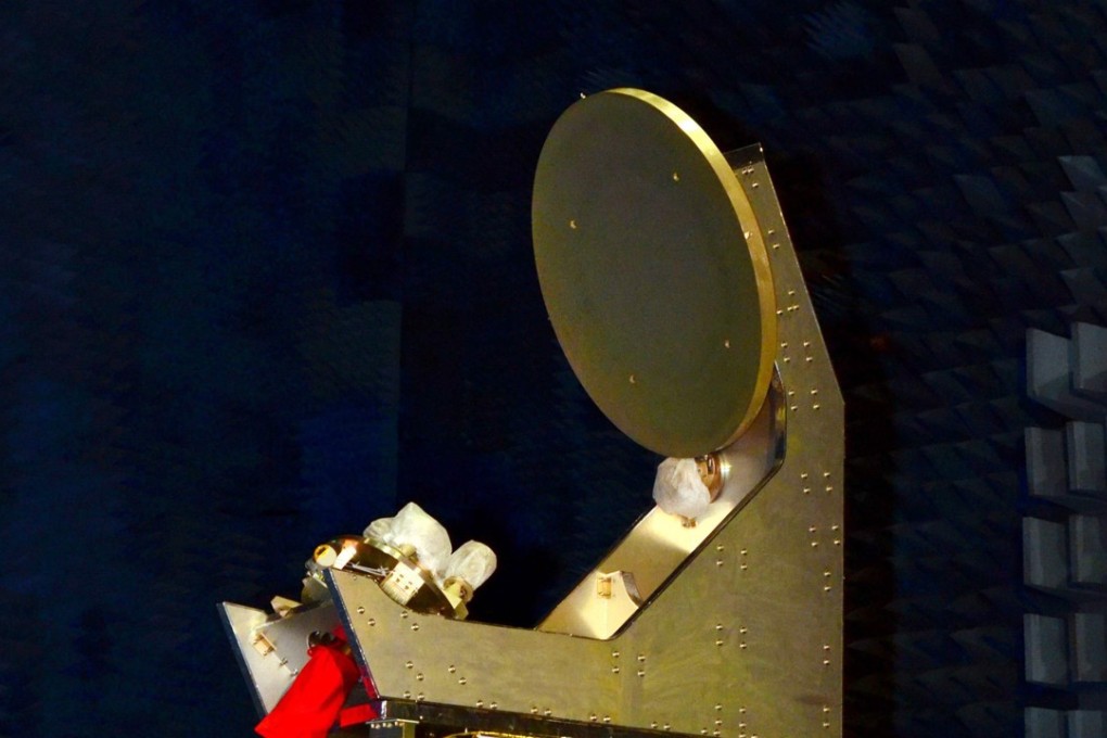 A test version of the China-France Oceanography Satellite at a test centre in Beijing. Photo: AFP