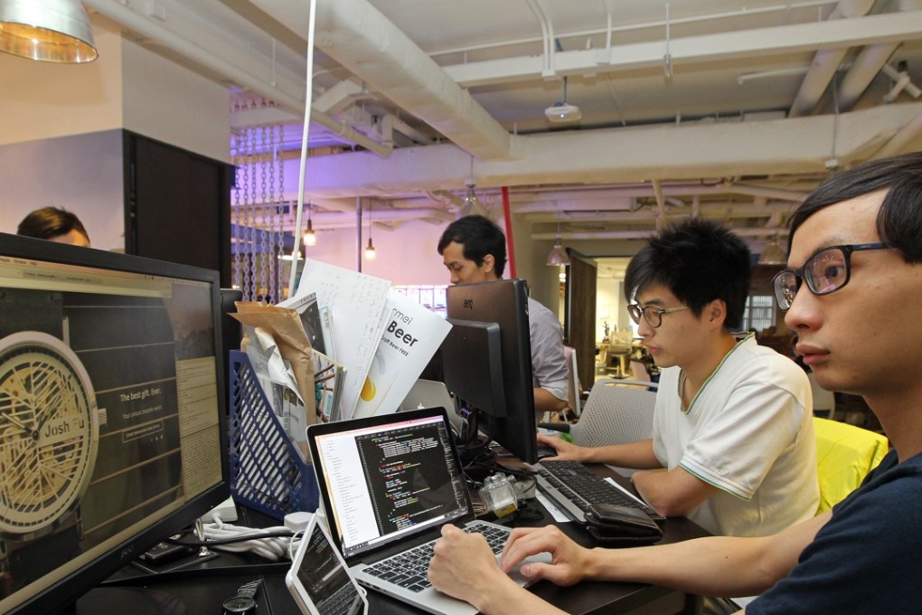( R 1 ) Charles Wong Kin-Chung, Co-Founder, of EONIQ Design ( R2 ) Jacky Wong On-ho ,Co-founder, Lead Designer Engineer of EONIQ Design pose for picture at Taikoo Place, Quarry Bay. EONIQ is a start up from where customers can order a customised watch. Photo: SCMP