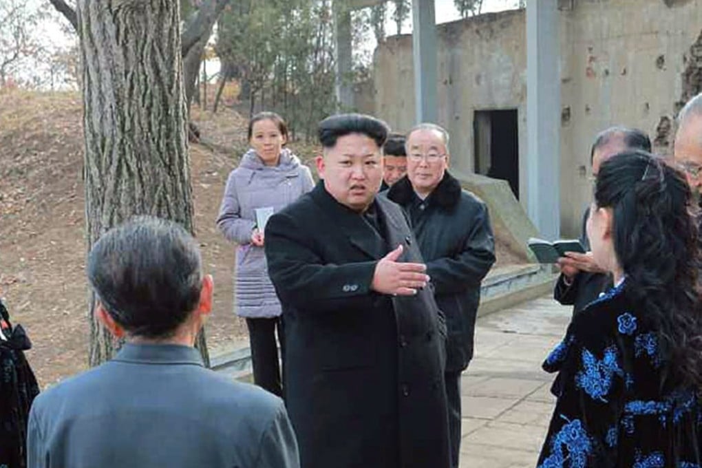 North Korean leader Kim Jong-un’s younger sister Kim Yo-jong (centre, behind Kim Jong-un) has become one of the most powerful women in North Korea. Photo: KCNA