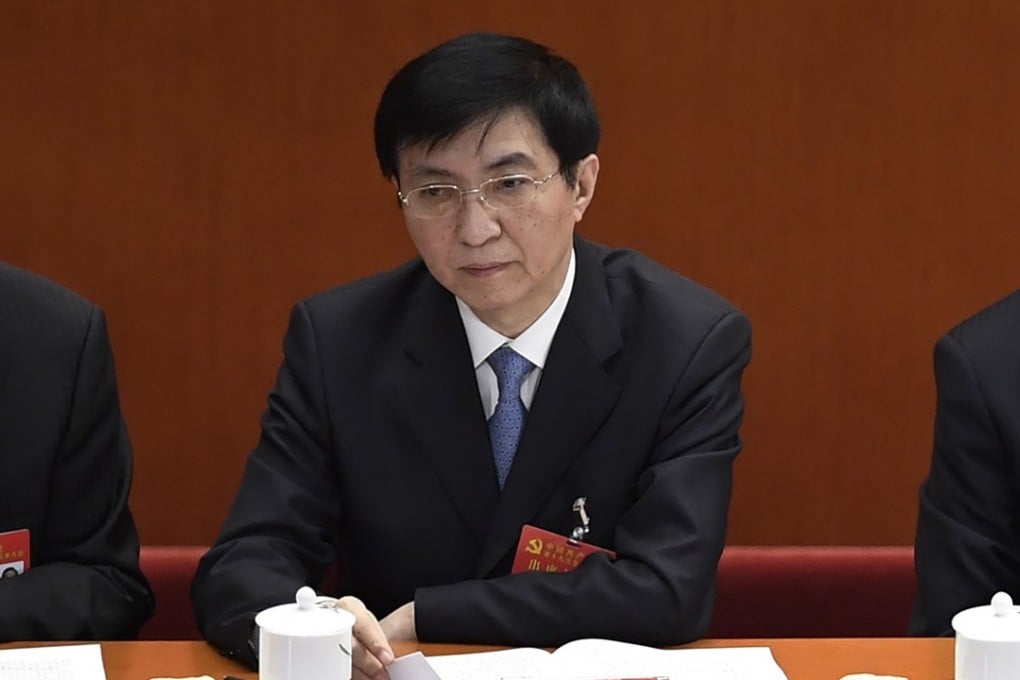Politburo member Wang Huning at the opening session of the Communist Party’s national congress in Beijing on Wednesday. Photo: AFP