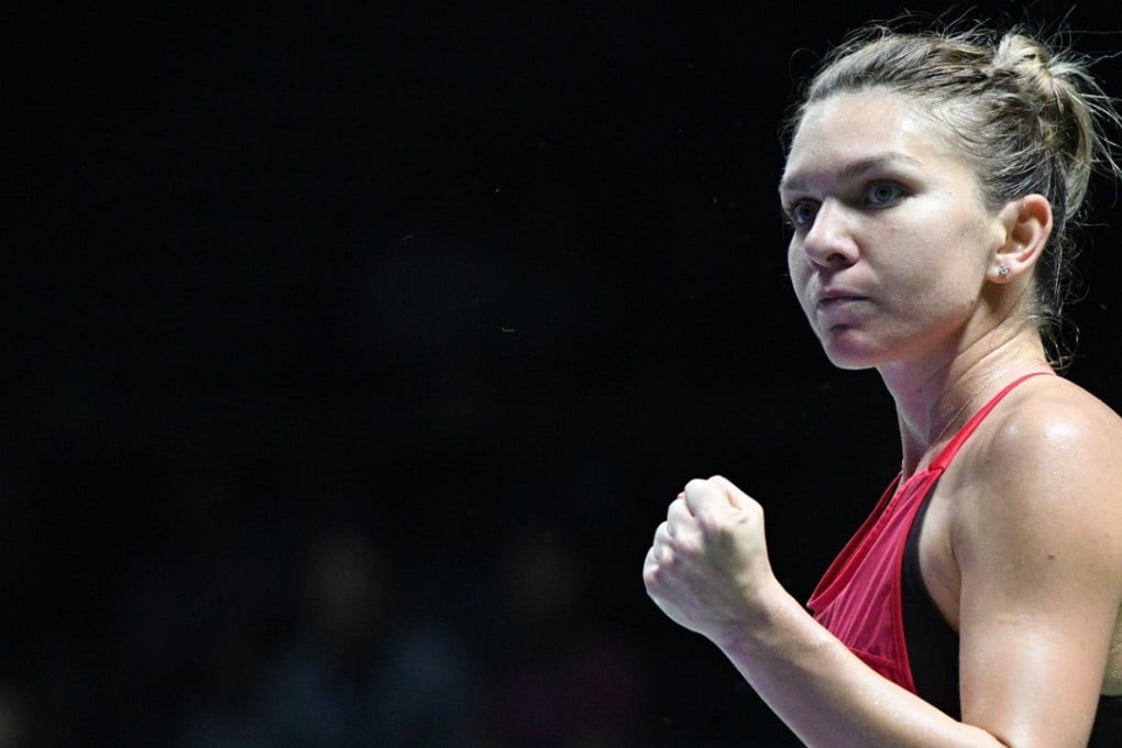 Romania’s Simona Halep swept Caroline Garcia in her opening match at the WTA Finals in Singapore. Photo: Xinhua
