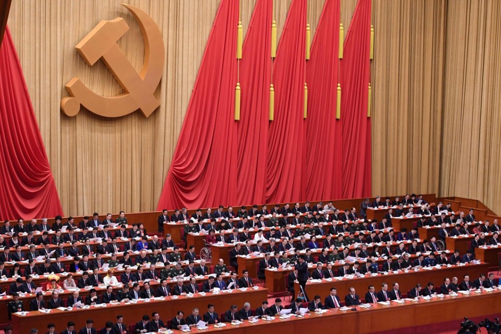 Delegates attend the closing session of the Communist Party’s national congress at the Great Hall of the People in Beijing on Tuesday. Photo: AFP