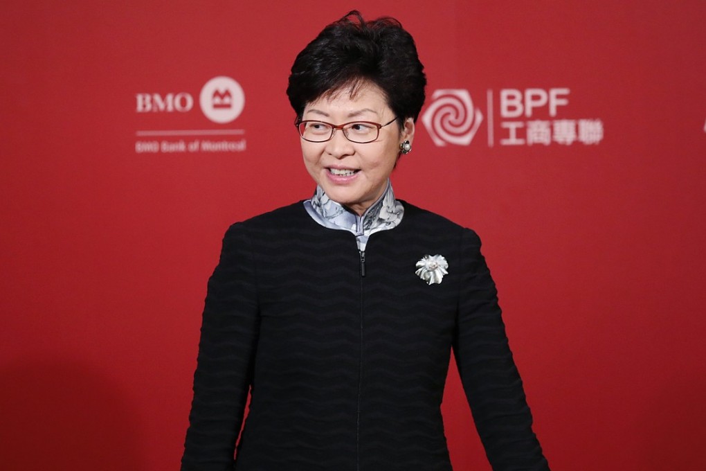 Chief Executive Carrie Lam attends the Canadian Chamber Luncheon on Monday. The two tax measures Lam announced in her policy address signal a competitive new direction for Hong Kong’s tax system: using tax policies to strategically support economic growth. Photo: Edward Wong
