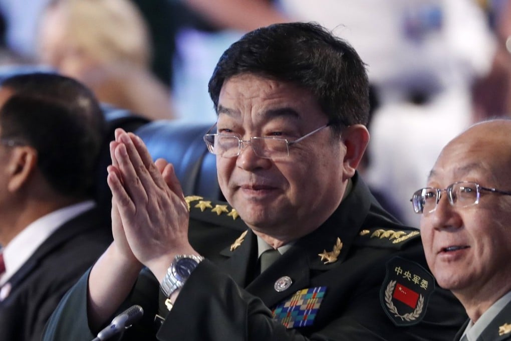 China’s defence minister, Chang Wanquan (centre), at the Asean defence ministers meeting in the Philippines. Chang and his Singaporean counterpart agreed to hold the first maritime exercise between China and the 10-member Asean bloc. Photo: EPA