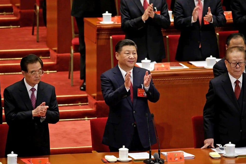 Chinese President Xi Jinping (center) declares the closing of the 19th National Congress of the Communist Party of China at the Great Hall of the People, in Beijing on October 24, 2017. Photo: Reuters