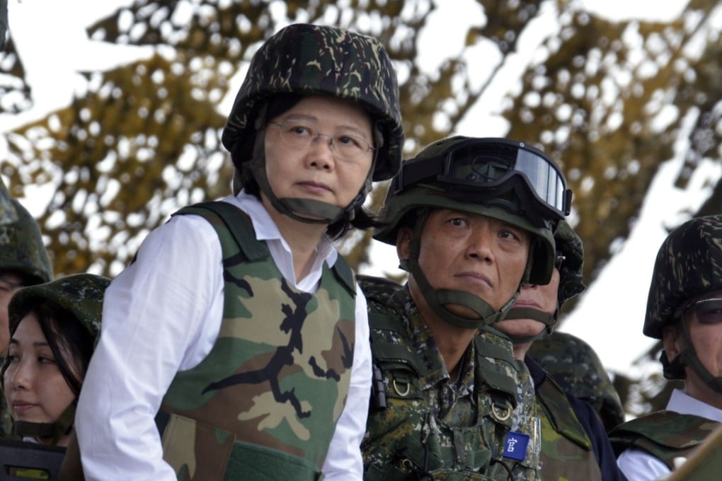 Taiwan’s President Tsai Ing-wen, pictured during a military exercise in May, will submit her defence shopping list for the first time since taking office last year. Photo: AFP