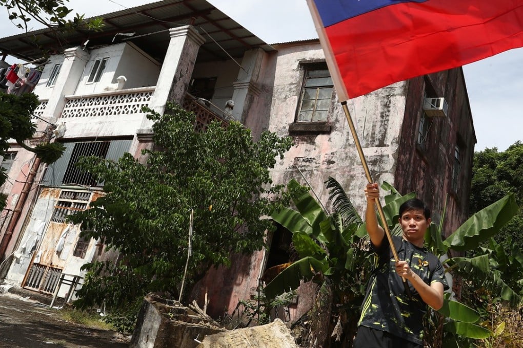 The Red House in Tuen Mun is one of the few places in Hong Kong where Taiwan flags are flown because of its links to Dr Sun Yat-sen, founder of political party Kuomintang in Taiwan. Photo: Nora Tam