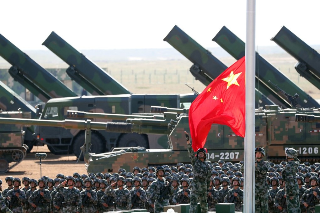 A military parade celebrates the 90th anniversary of the founding of the People’s Liberation Army at the Zhurihe training base in Inner Mongolia in July. Photo: Xinhua