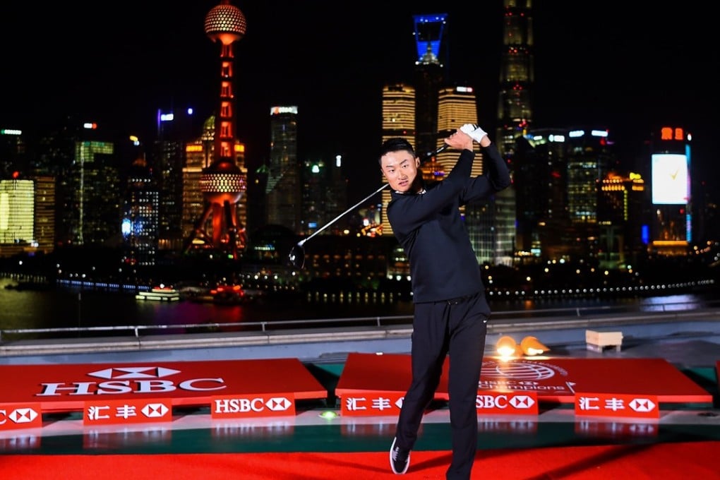Li Haotong of China poses during the launch event for the HSBC-World Golf Championships in Shanghai. Photo: AFP