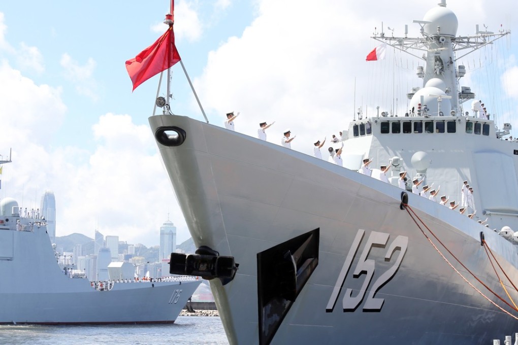 The PLA Navy destroyer Jinan prepares to leave Hong Kong’s Victoria Harbour in July. Photo: Dickson Lee