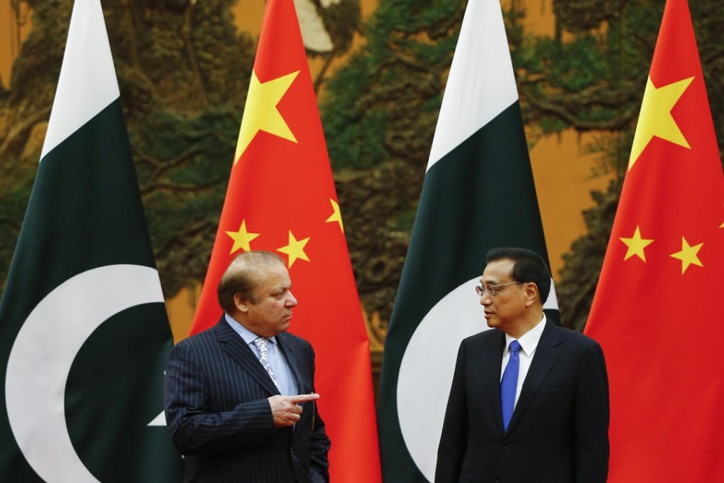 Former Pakistani prime minister Nawaz Sharif and Chinese Premier Li Keqiang in Beijing earlier this year. Photo: AP