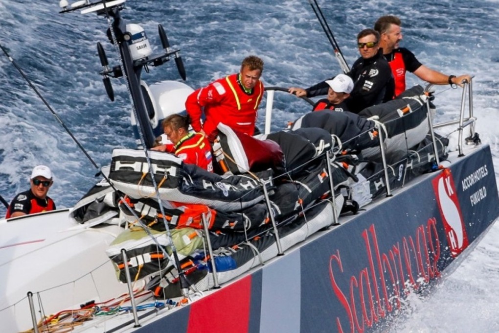 Team Sun Hung Kai/Scallywag on the first leg of the Volvo Ocean race. Photo: Volvo Ocean Race