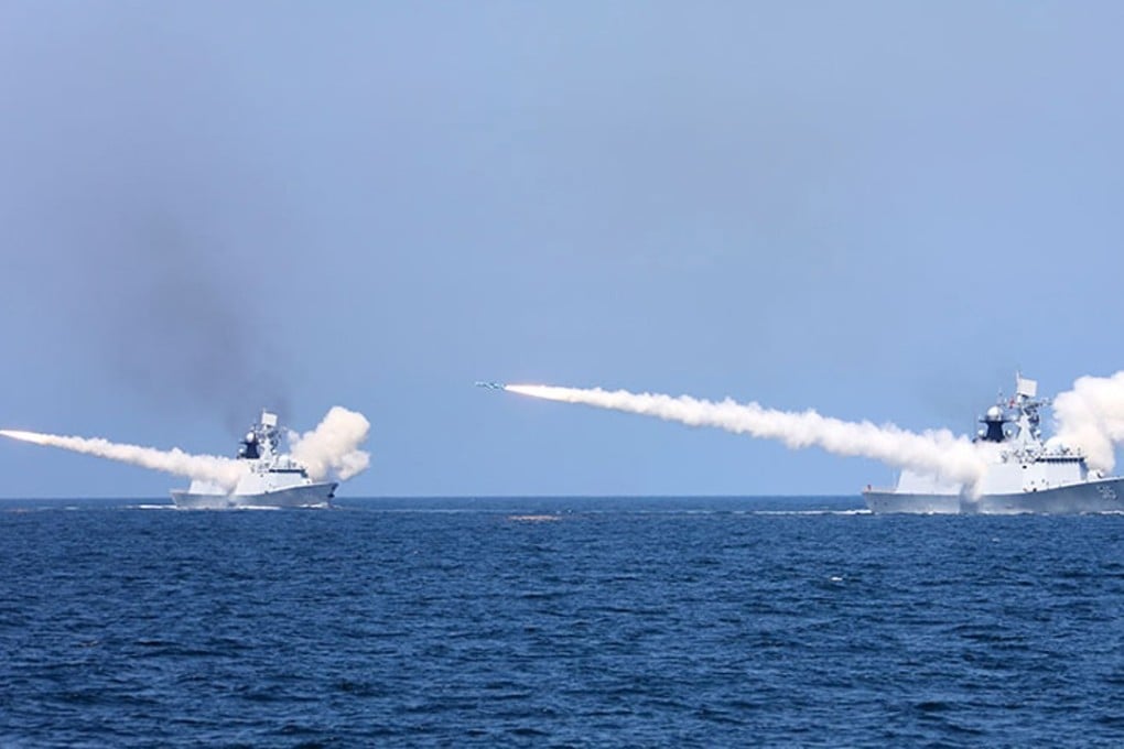 Chinese warships pictured during a recent exercise in the Yellow Sea. Photo: Handout