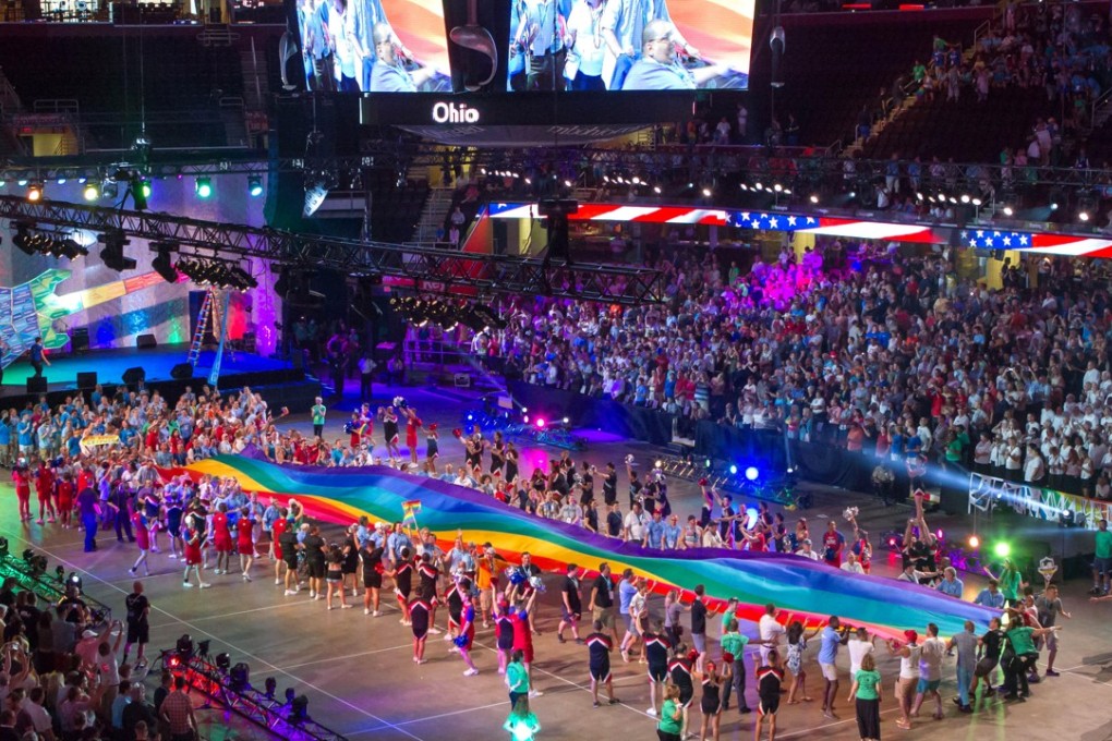 The opening ceremony of the 2014 Gay Games in Cleveland, Ohio. Hong Kong will find out on Monday if it will host the 2022 games. Photo: Alamy