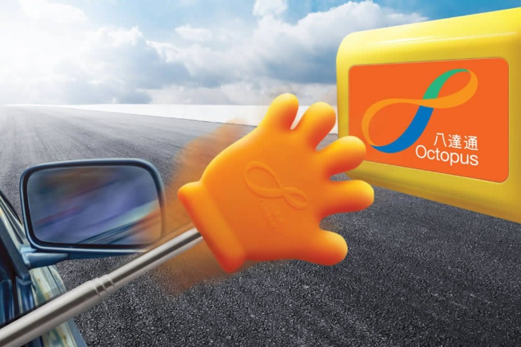 The extendable Octopus wand has a palm-shaped end that functions like an Octopus card. Photo: Handout