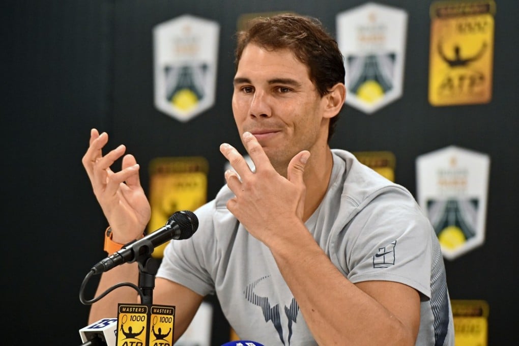 Rafael Nadal speaks to the press in Paris. Photo: EPA