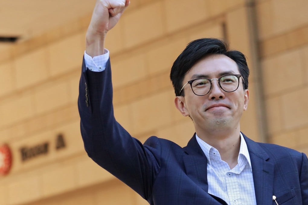 League of Social Democrats chairman Avery Ng outside the West Kowloon Court. Photo: Felix Wong
