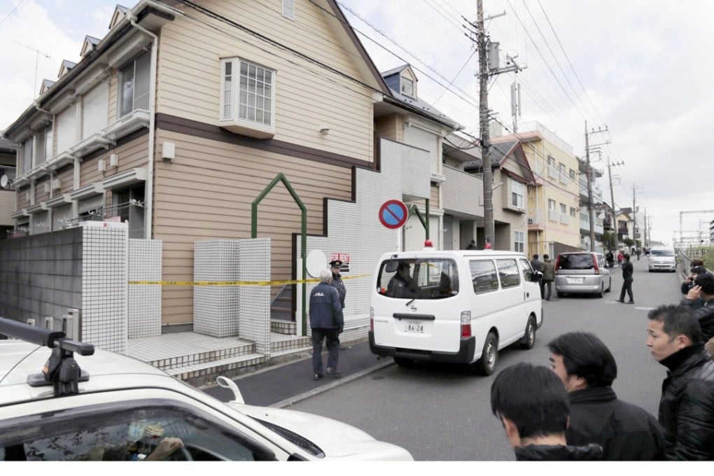 A flat complex in Zama, Kanagawa Prefecture where police found nine bodies in one of its units. Photo: Kyodo