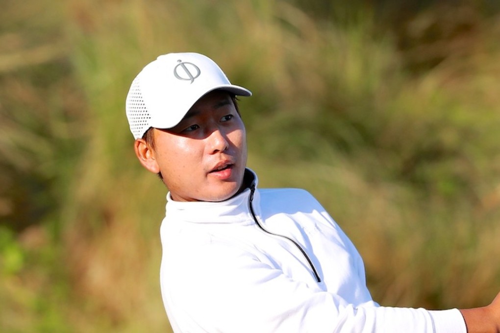 Cho Rak-hyun tees off during Wednesday’s pro-am at Clearwater Bay. Photos: PGA Tour China