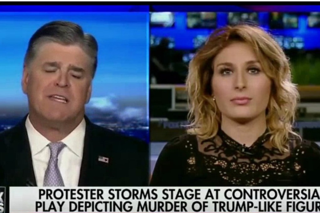 Laura Loomer (right) during an appearance on Fox News earlier this year. Fox News