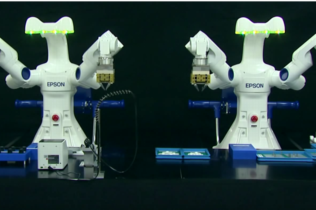 Epson’s autonomous dual-arm robots. Photo: Epson Corporate/YouTube