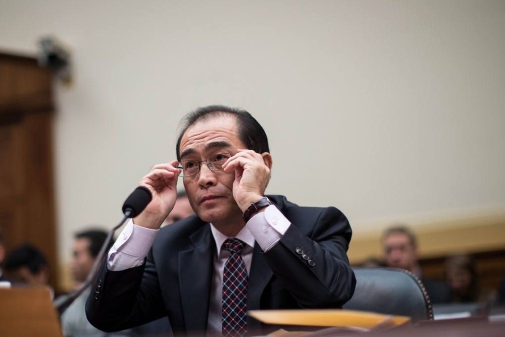 Thae Yong-ho, former chief of mission at the North Korean embassy in the United Kingdom, testifies during a House Foreign Affairs Committee hearing on November 1, 2017 in Washington. Photo: Getty Images