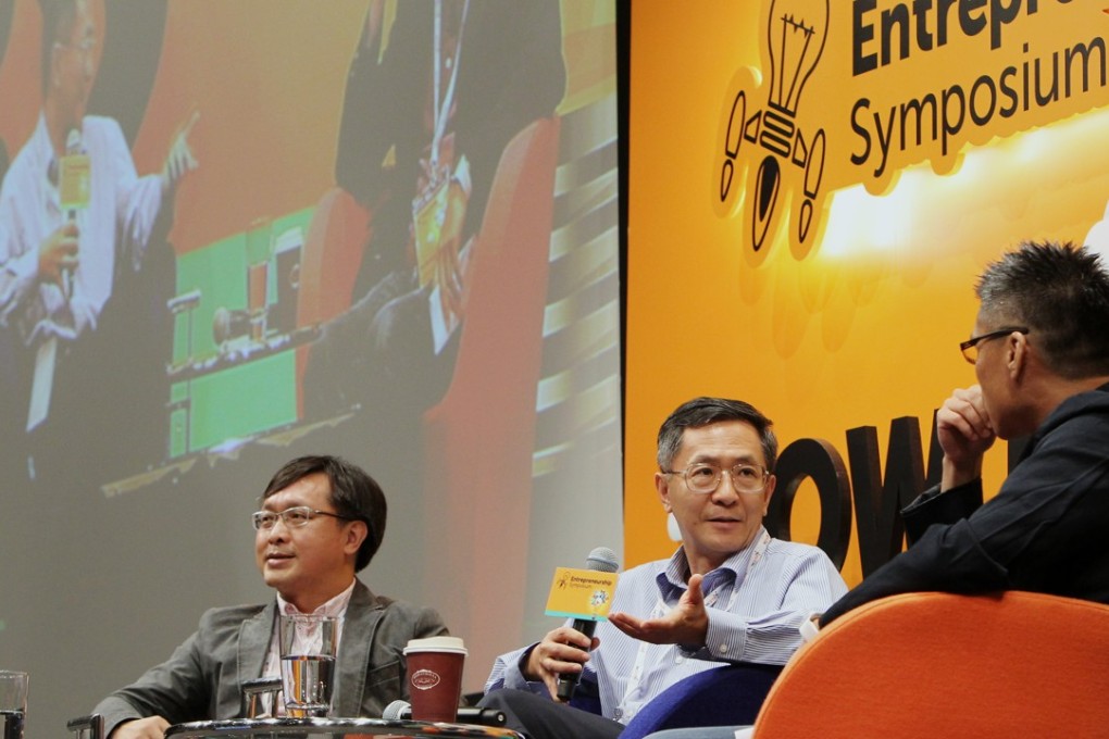 Duncan Chiu (far right) managing director of Radiant Ventures and chairman of the steering group for Cyberport Investors Network, says the new system will make it easier for small funds to evaluate earlier-stage investment opportunities. Photo: Franke Tsang