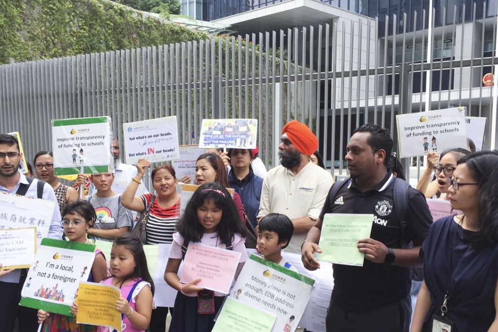 A group of ethnic minority people gather outside the government’s headquarters last month to call for equal opportunities. Photo: Tony Cheung
