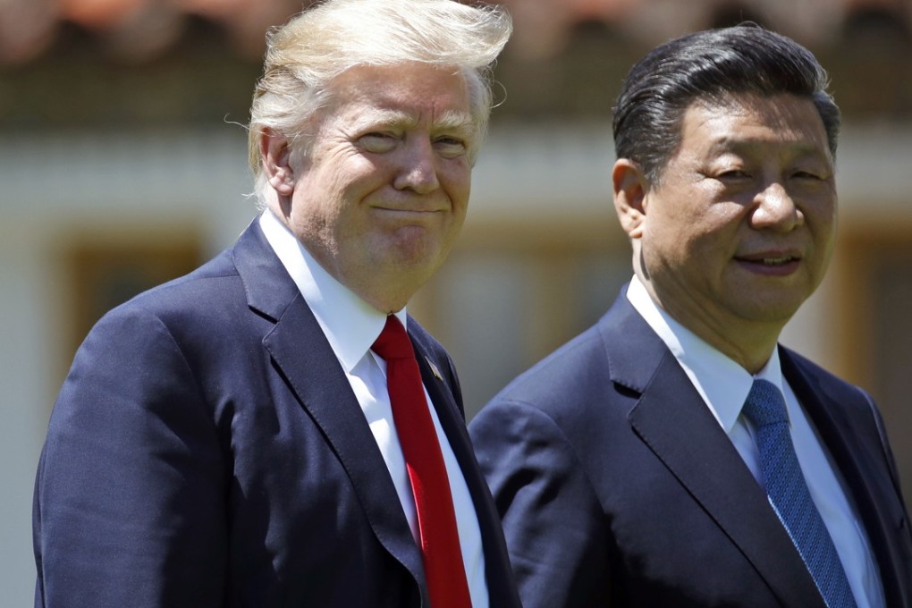 President Donald Trump and President Xi Jinping walk together after their meetings at Mar-a-Lago in Palm Beach, Florida, on April 7. The success of Trump’s visit to Asia will be determined by the harmony index, apropos the Indo-Pacific, during his meetings in Beijing. Photo: AP