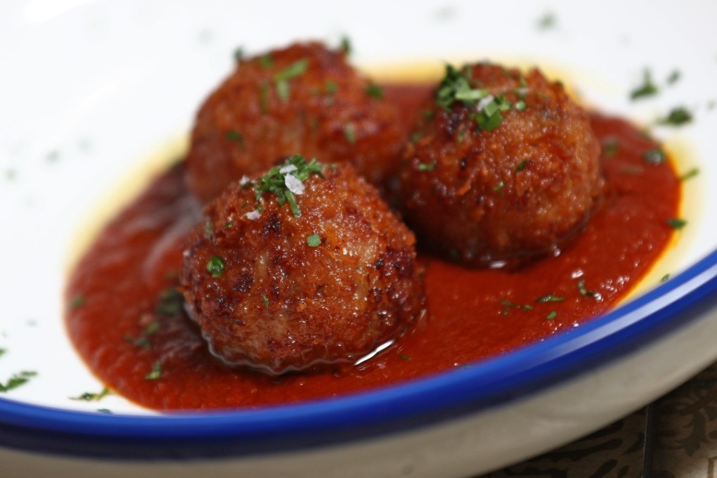 Iberico meatballs from Plato 86, chef Alvin Leung’s new Spanish restaurant in Wan Chai. Photo: Nora Tam