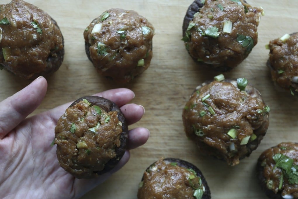 Stuffed Chinese mushrooms. Photography: Jonathan Wong. Styling: Nellie Ming Lee
