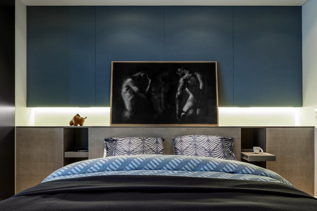 The bedroom of the Mid-Levels flat, designed by Gary Lai. Photography and video: John Butlin. Styling: David Roden. Photography assistant: Timothy Tsang