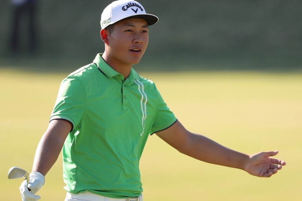 Lin Yuxin looks on in disbelief during a tough second round. Photos: PGA Tour China