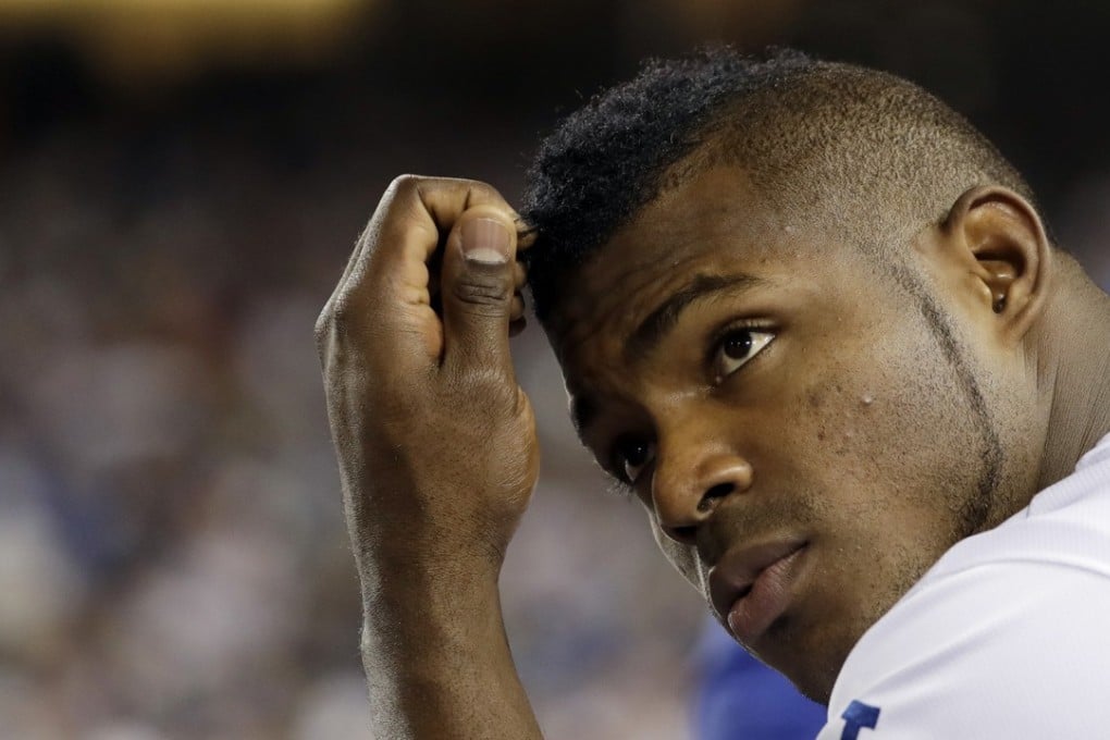 Los Angeles Dodgers outfielder Yasiel Puig’s home was burglarised shortly after the heartbreaking World Series loss to the Houston Astros on Thursday. Photo: AP