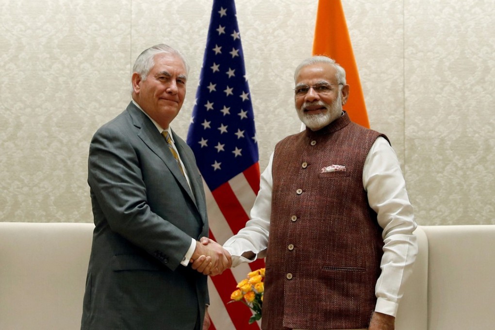 US Secretary of State Rex Tillerson and Indian Prime Minister Narendra Modi met in New Delhi, India. Photo: Reuters