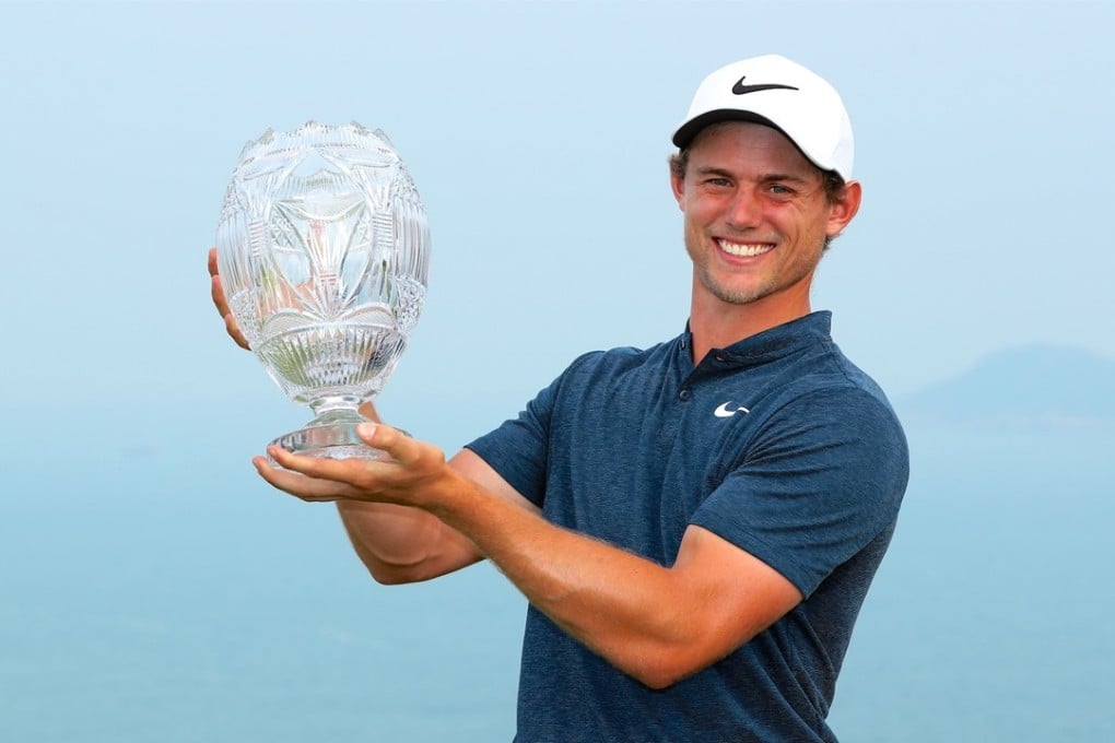 Australia's James Marchesani celebrates his win in the Clearwater Bay Open. Photos: PGA Tour China