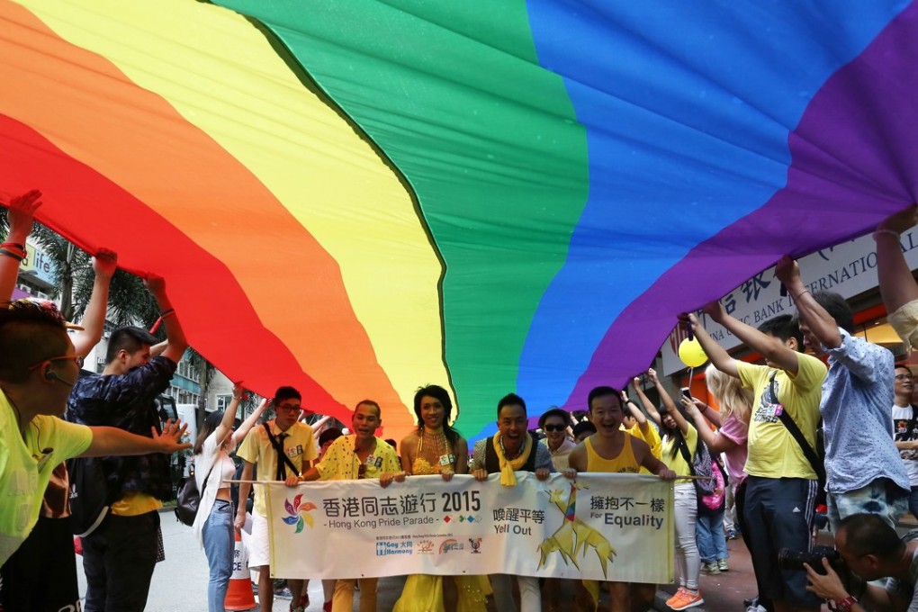 Participants take part in the 2015 Hong Kong Pride Parade. Photo: SCMP
