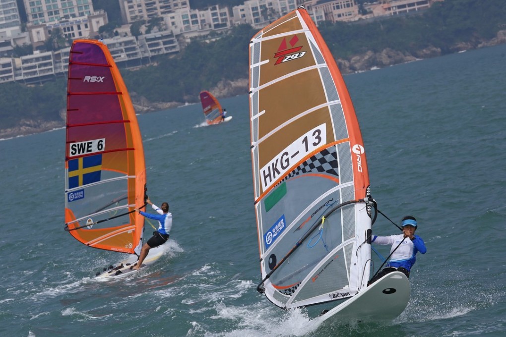 Hong Kong youngster Mak Cheuk-wing leads the fleet at the Hong Kong Open at Stanley. Photo: Jonathan Wong