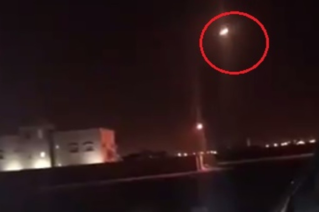 A missile being fired by Saudi Arabia to intercept a ballistic missile over Riyadh after it was launched from conflict-torn Yemen. Photo: Twitter: News Almadinah